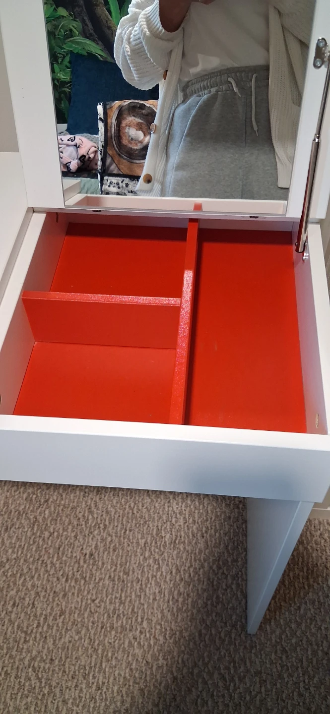 Ikea White Vanity Table with Flip Top Mirror - photo 3
