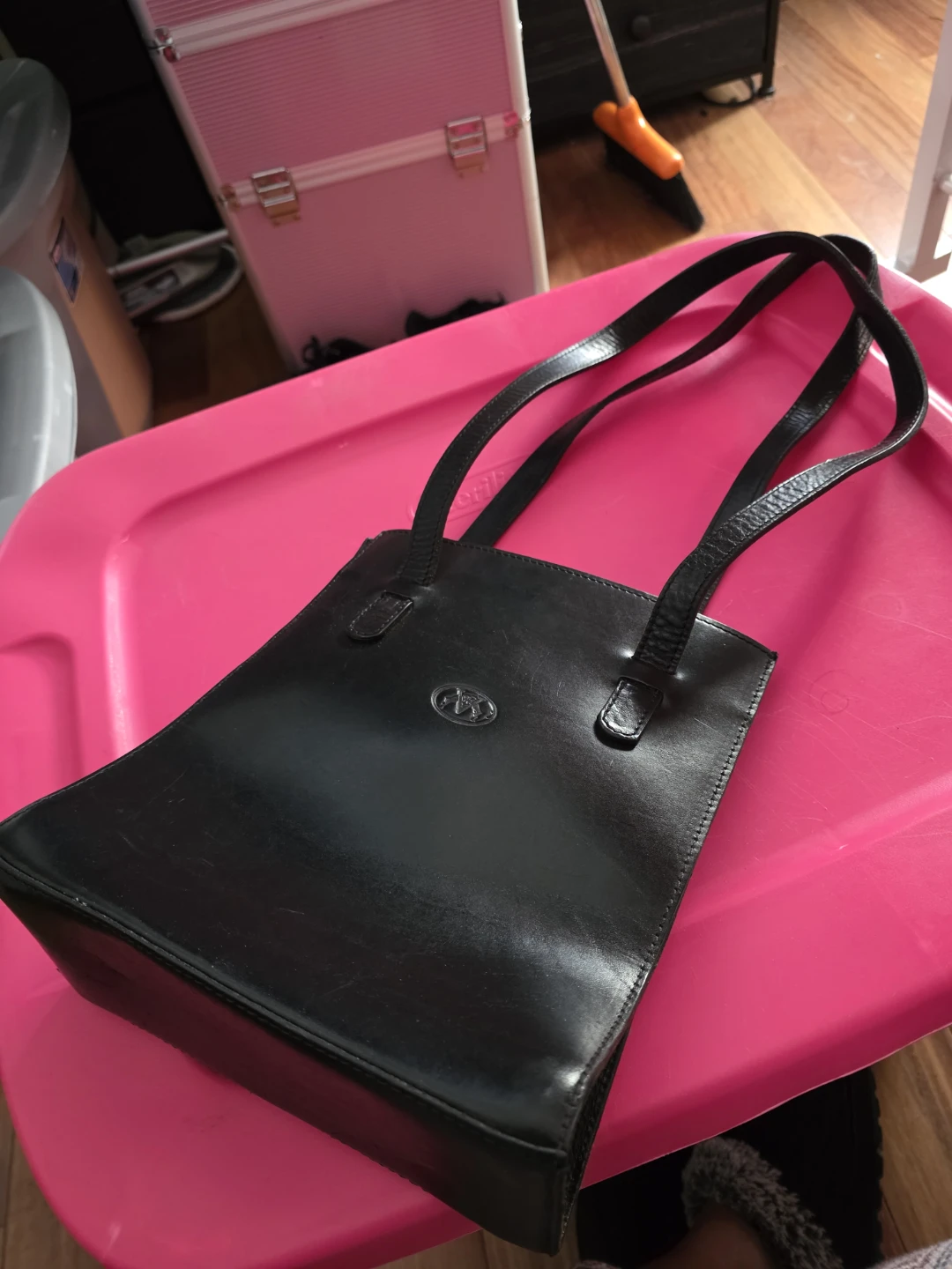 Black Leather Shoulder Bag