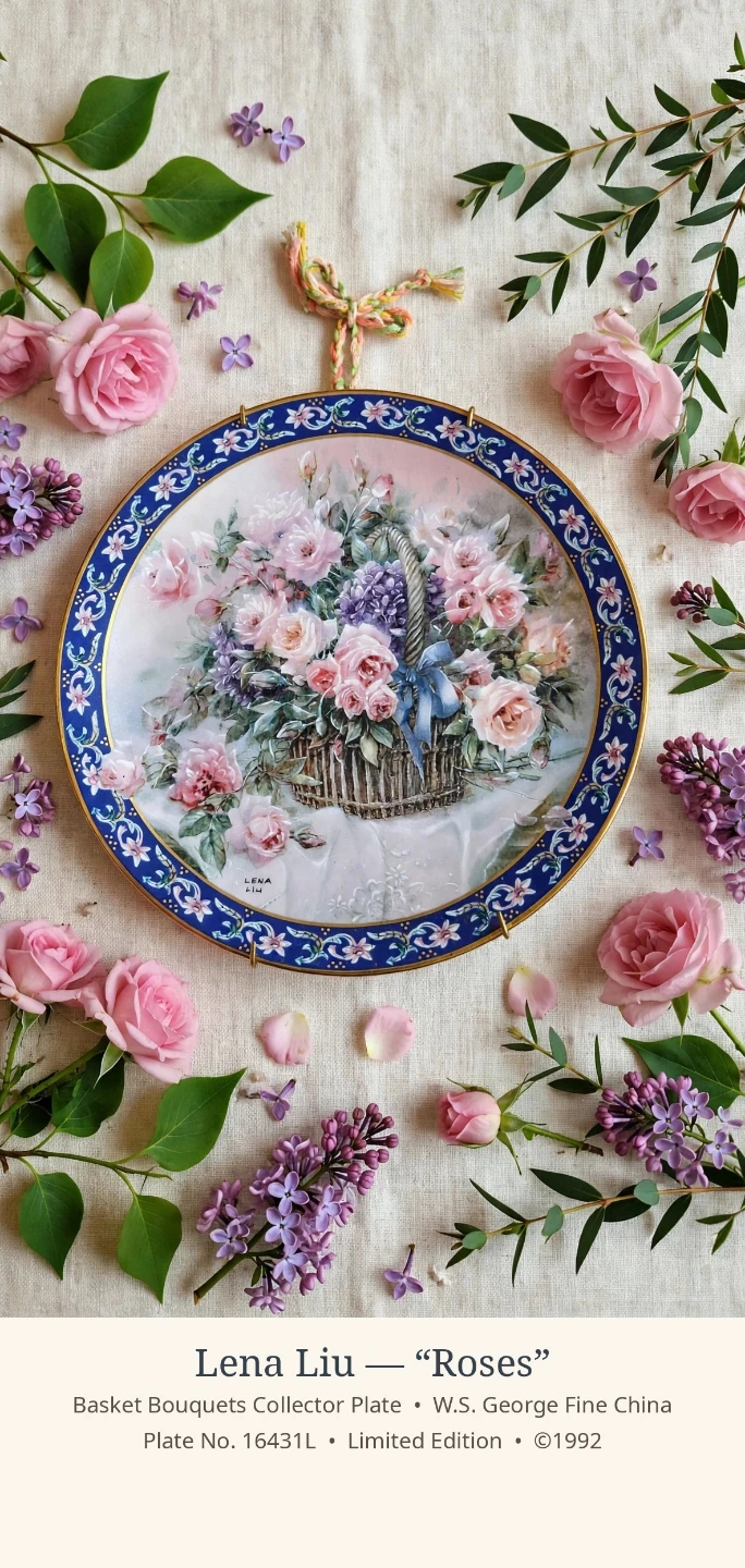 Lena Liu Roses Collector Plate