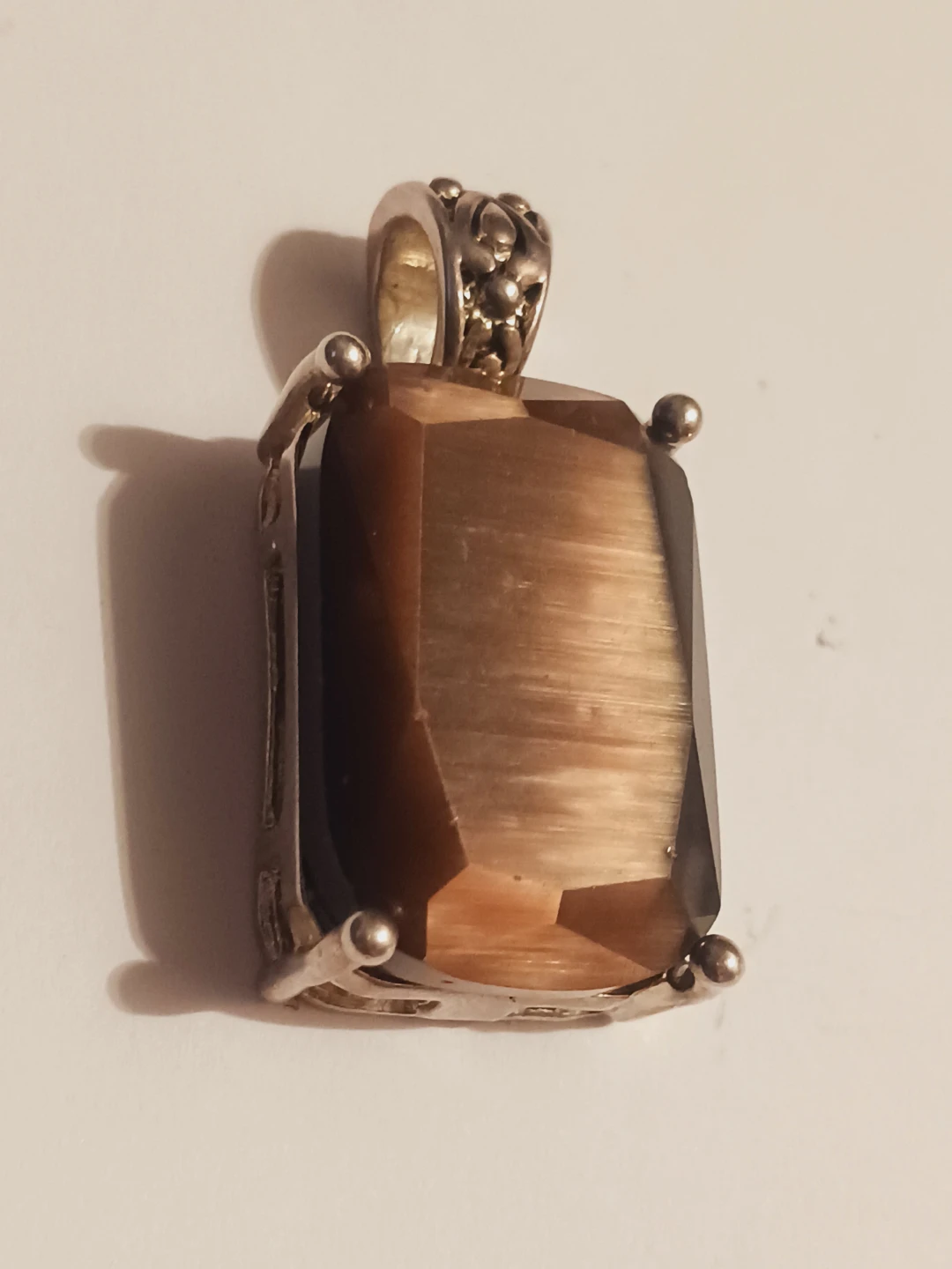 Beautiful Smokey Quartz Stone  Square Pendant