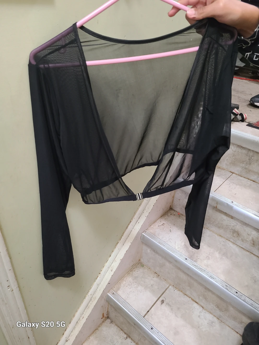 Black mesh long sleeve bolero