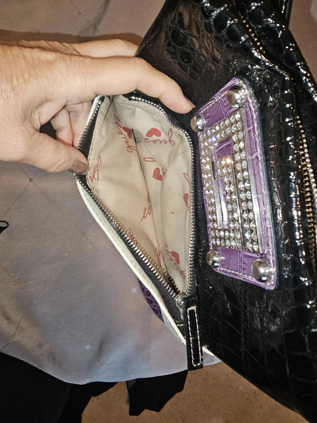 Guess purse Black purple white - photo 3