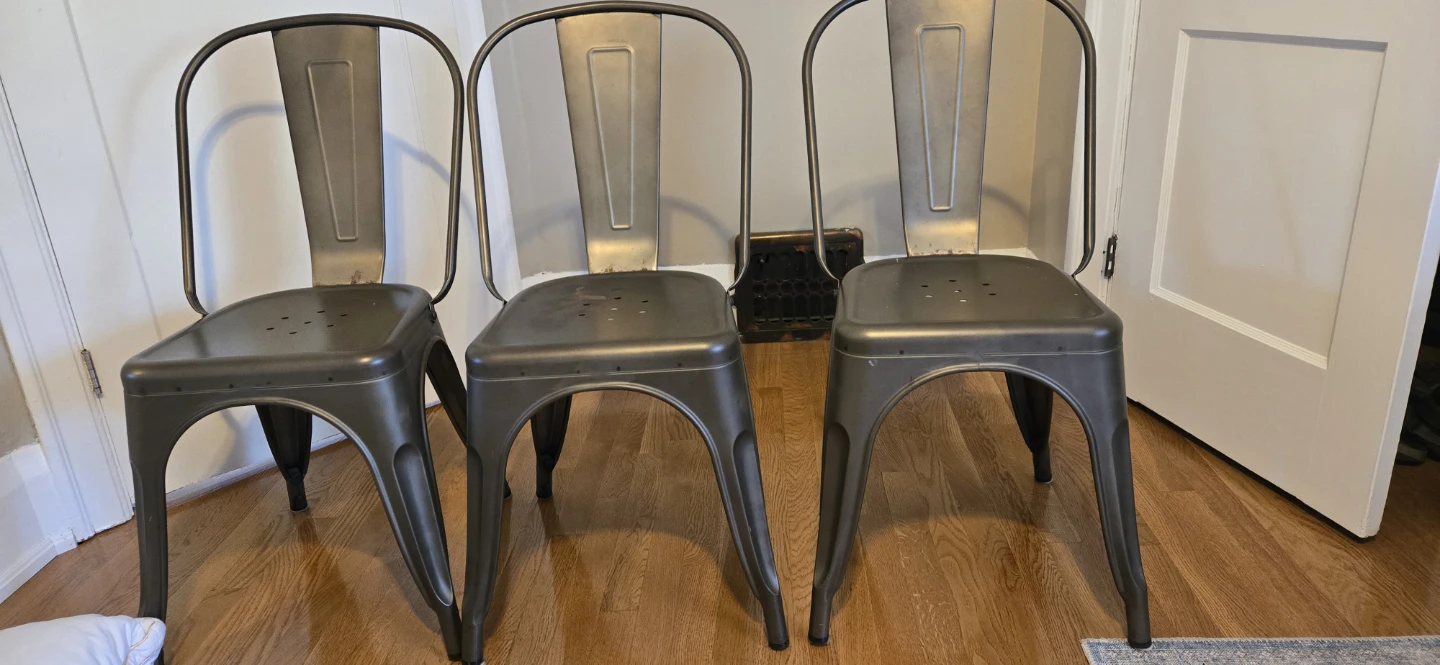 3 Industrial Metal Chairs