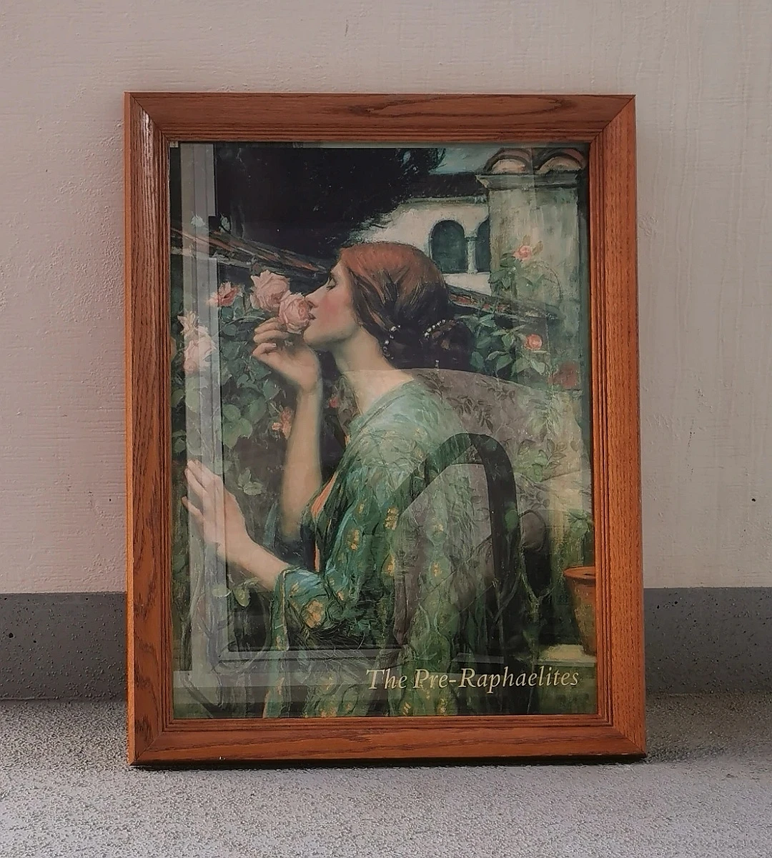 Large Vintage Framed Pre-Raphaelite Art Print Victorian Art