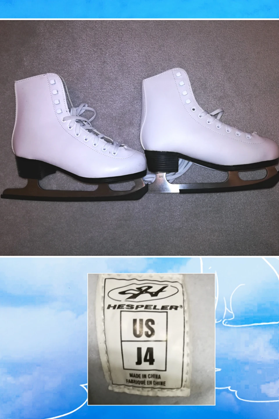 Hespeler Youth Figure Skates - White, Size J4