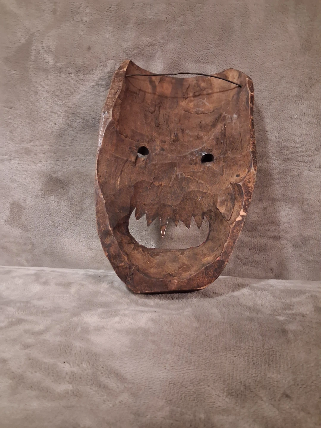 Hand-Carved Wooden Wall Mask - photo 3