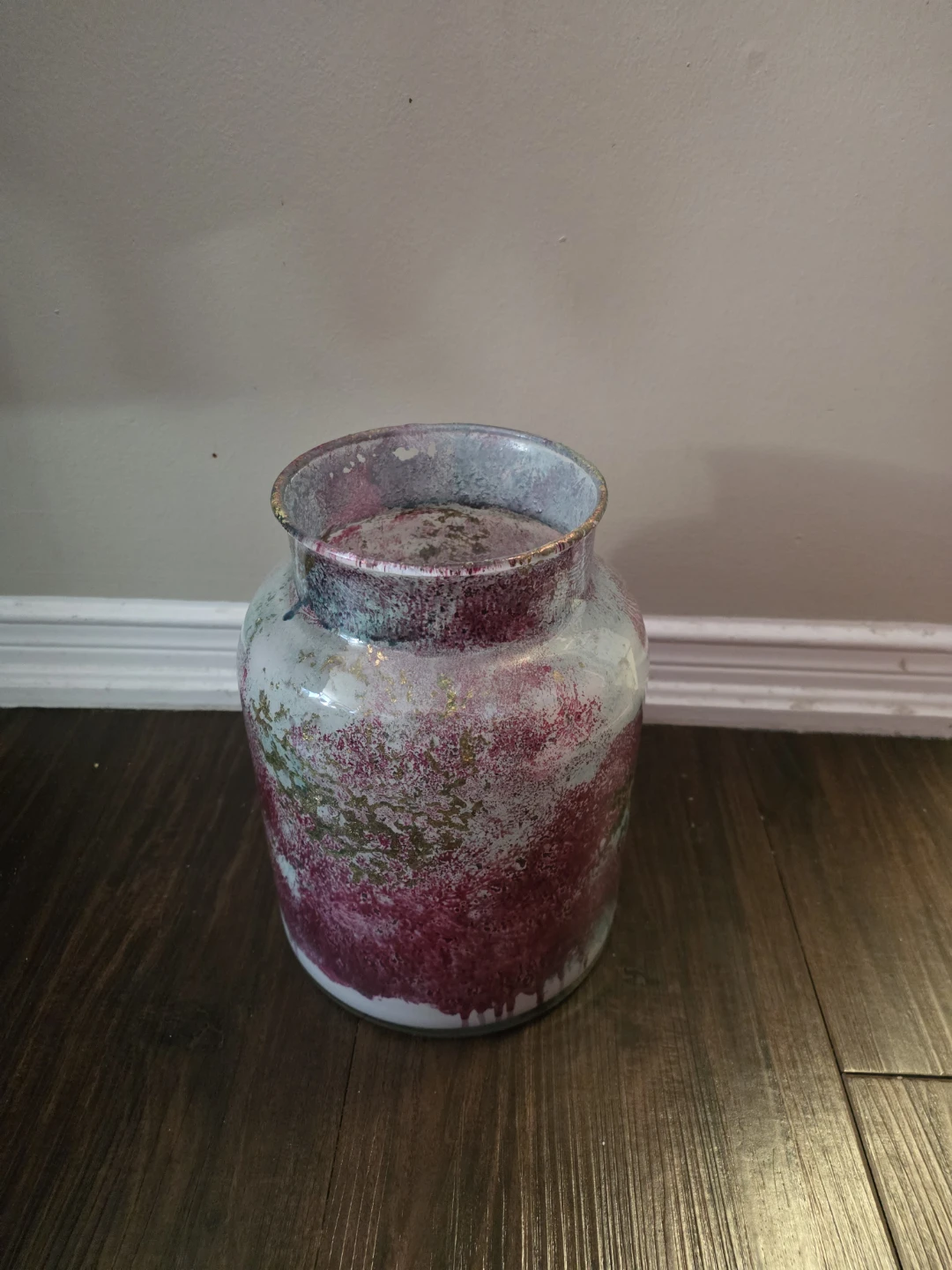 Elegant Modern Glass Vase with Gold Foil & Marble Effect - photo 2