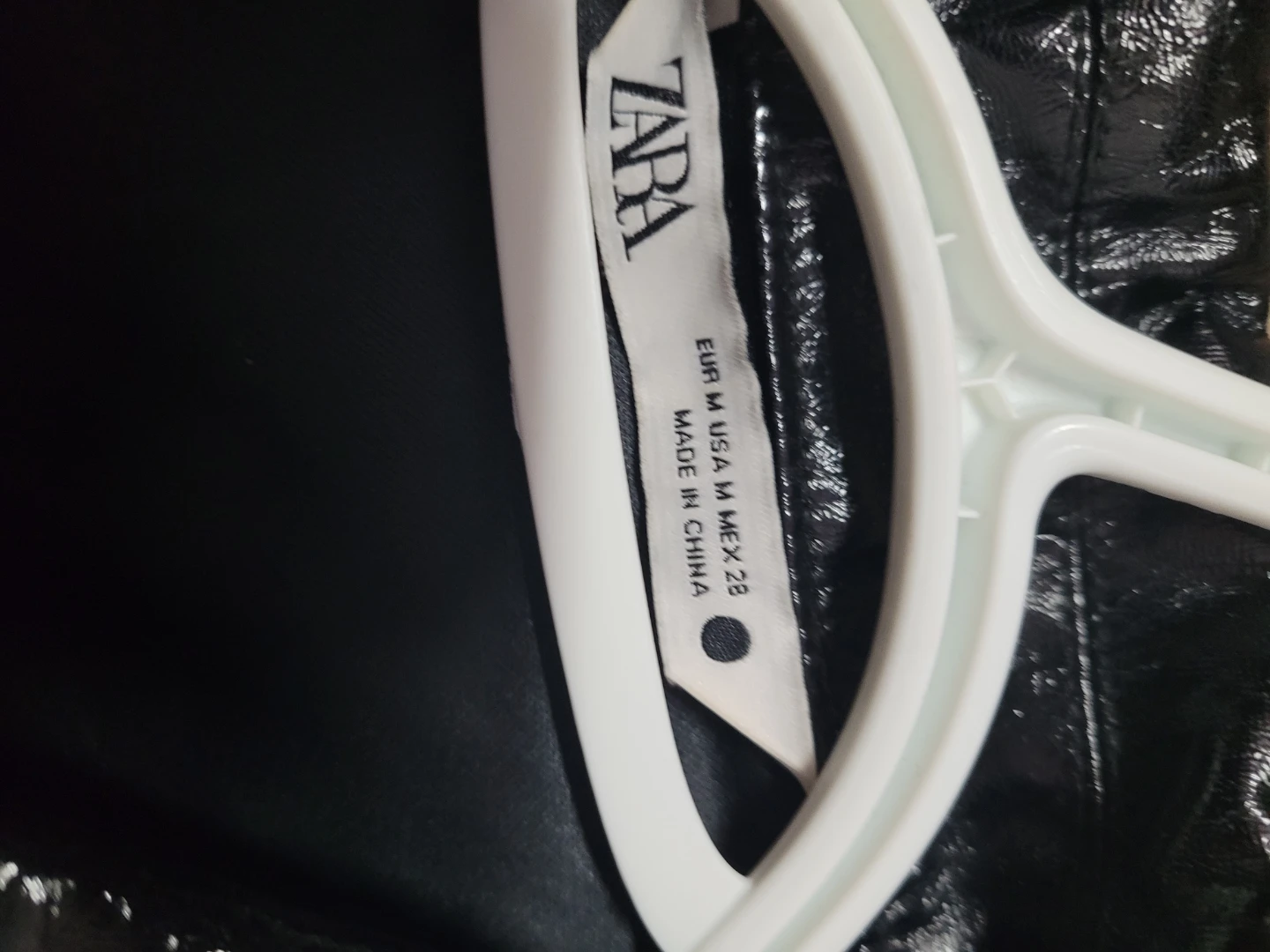 Zara Black Faux Leather Shirt Jacket - photo 3