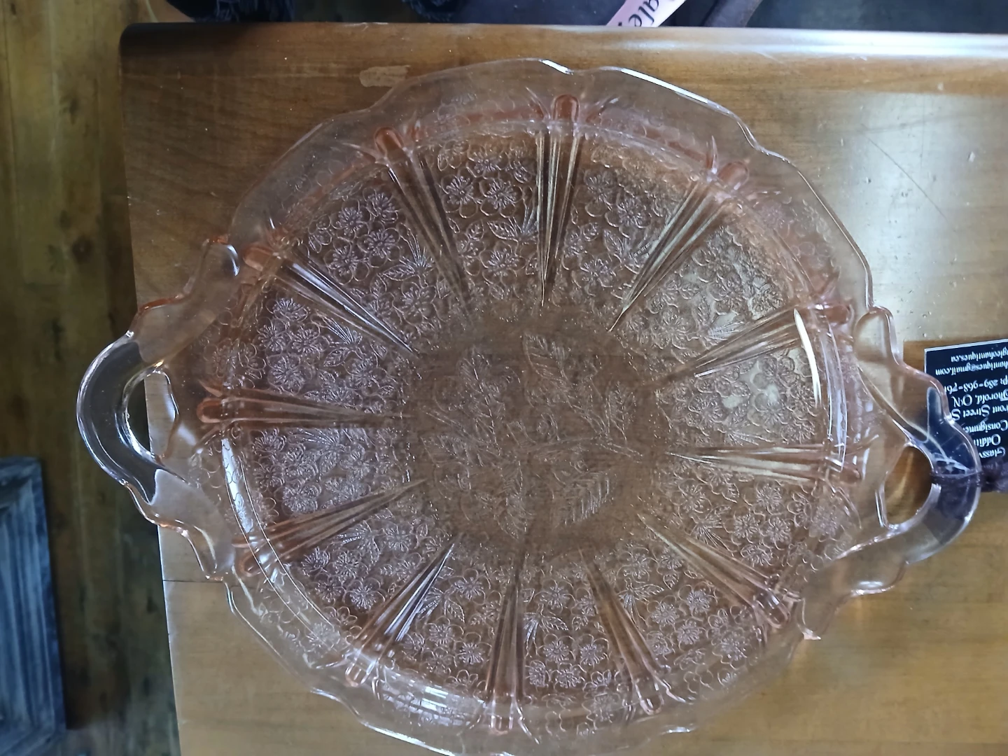 Vintage Pink Depression Glass Covered Candy Jar - photo 3