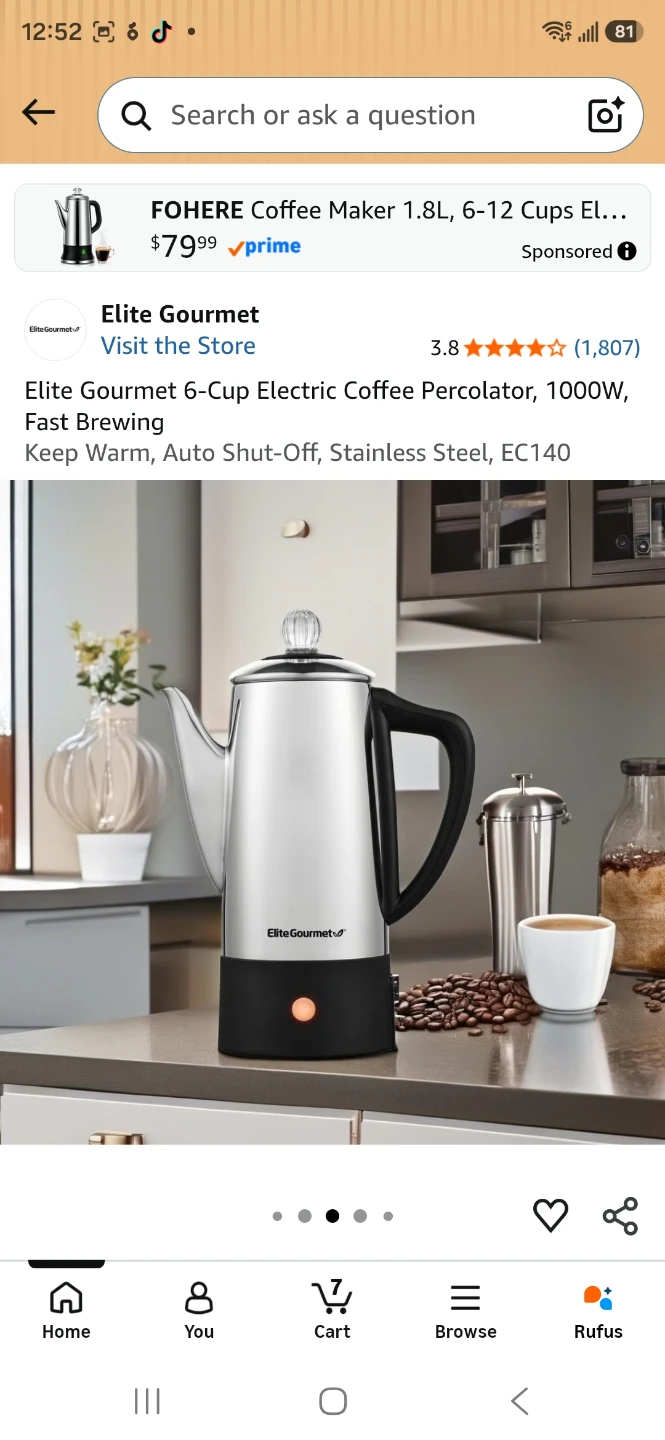 Elite Gourmet 6-Cup Electric Coffee Percolator - photo 2