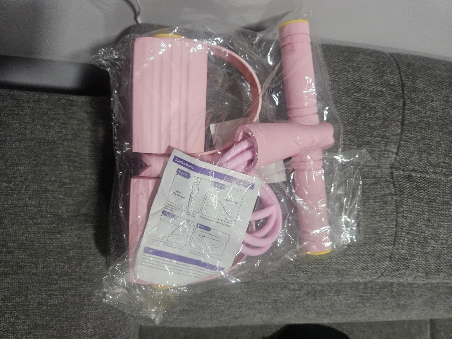 Pink Multifunctional Resistance Band with Handles and Pedals - photo 2