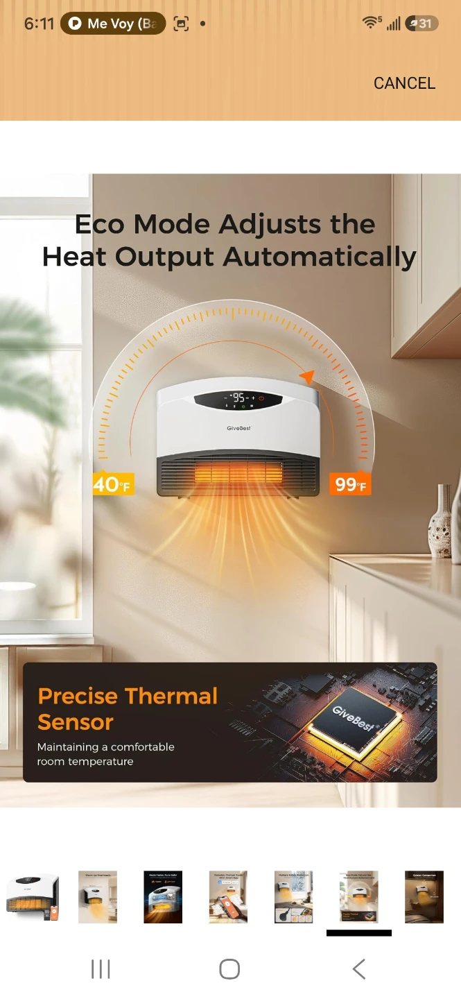 GiveBest Wall-Mounted Electric Heater - photo 4
