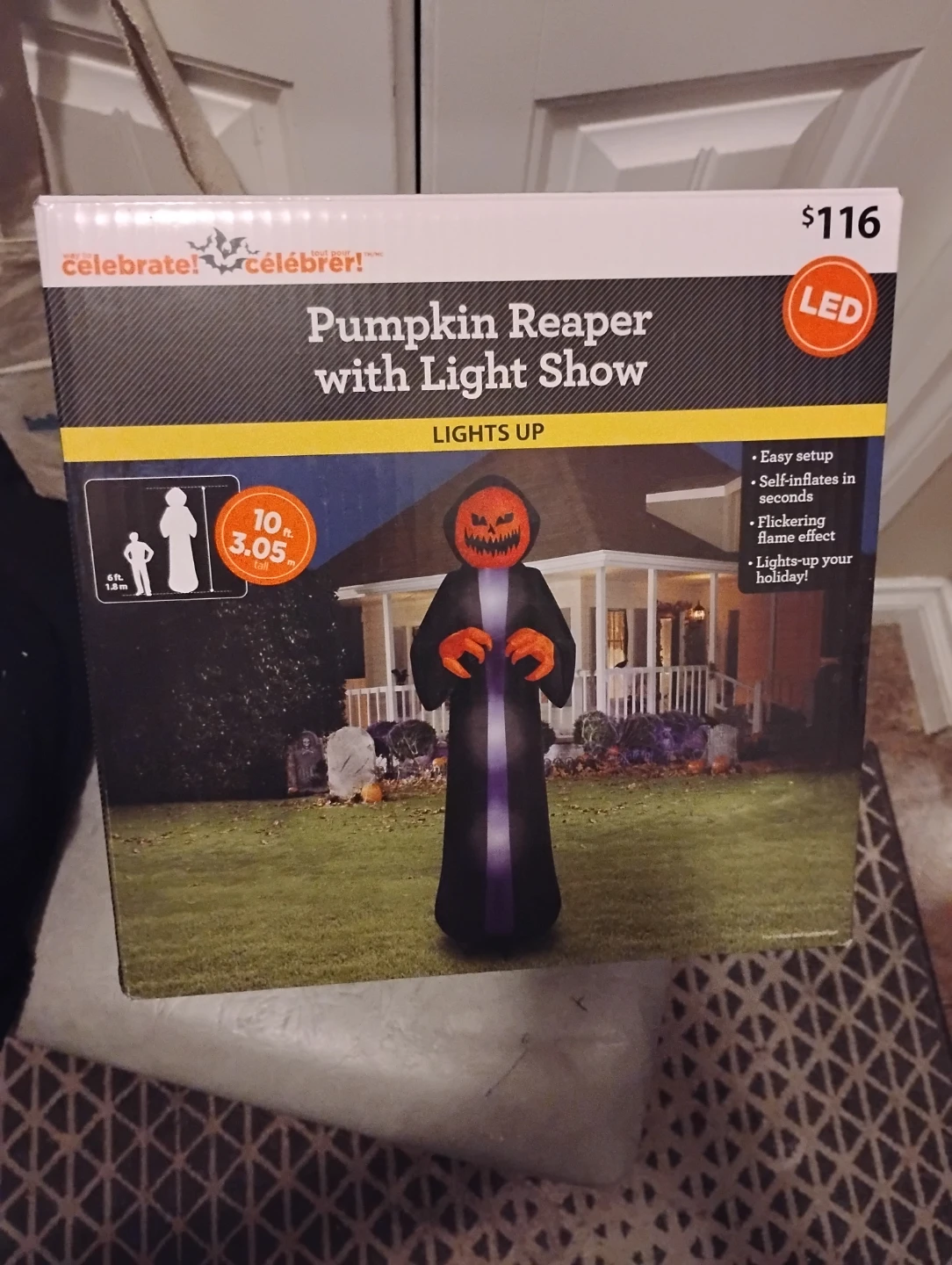 Way to Celebrate Pumpkin Reaper Inflatable 10ft