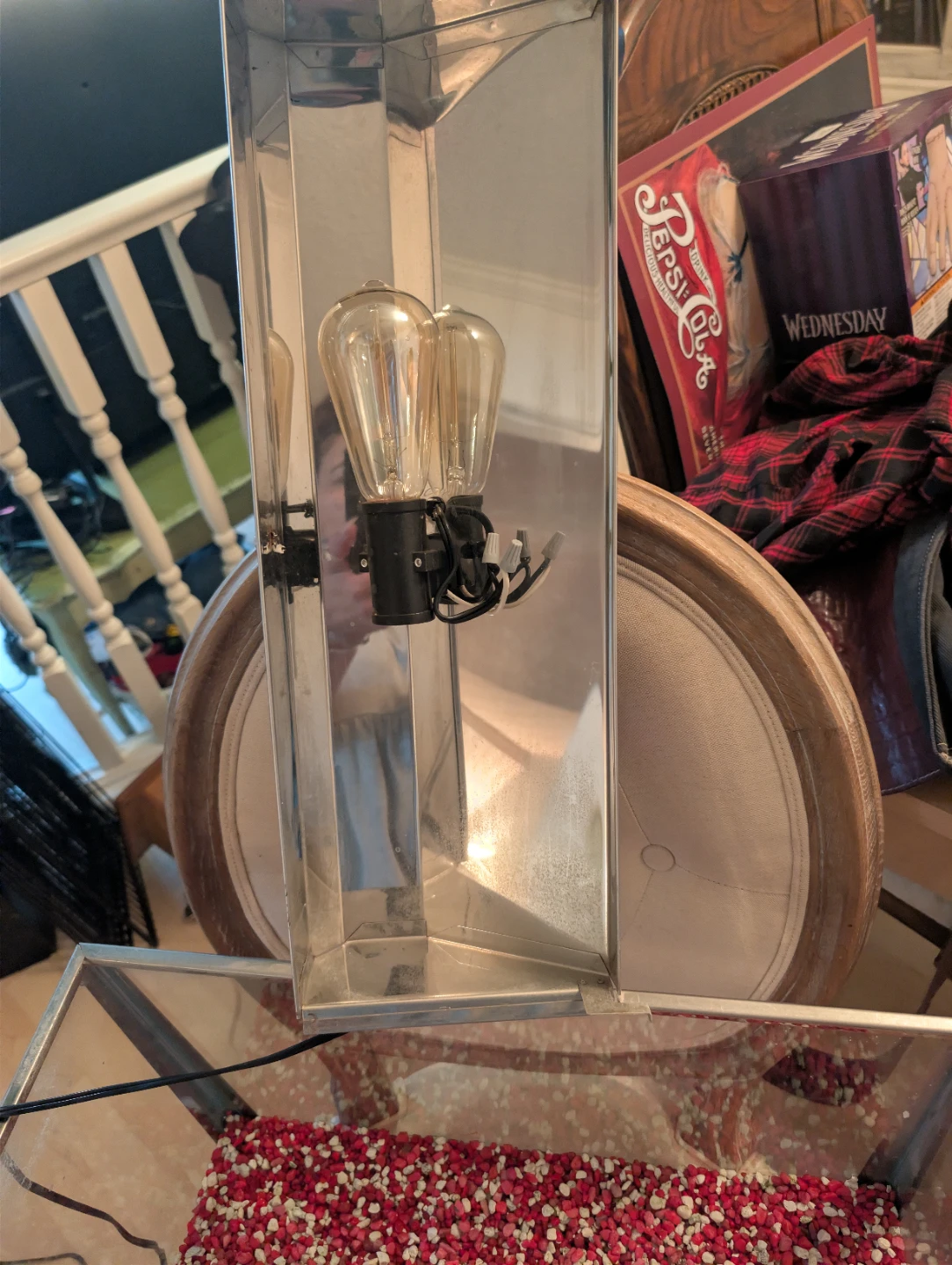 Vintage Chrome Fish Tank with Light - photo 4