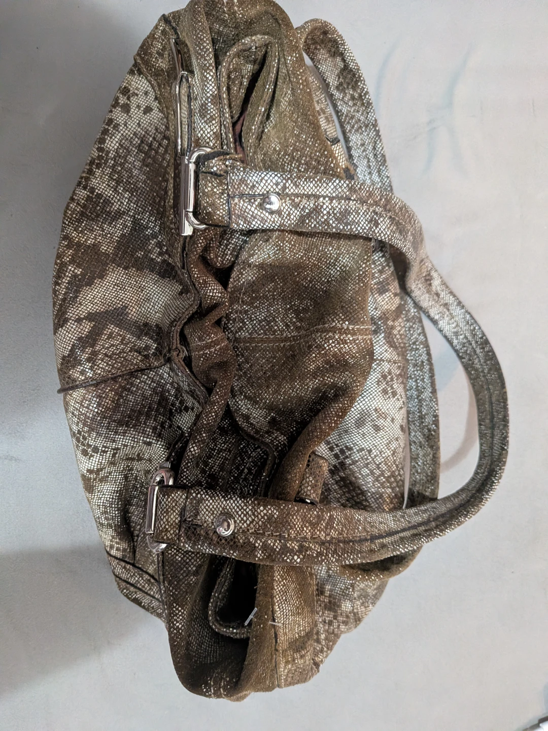 B. Makowsky Snakeskin Print Handbag