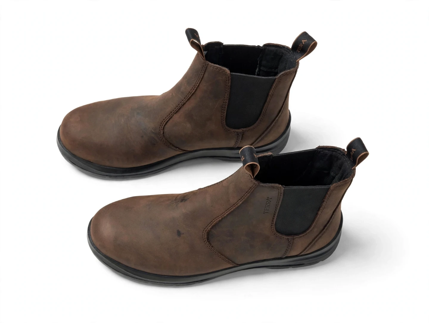 Terra Brown Leather Chelsea Work Boots