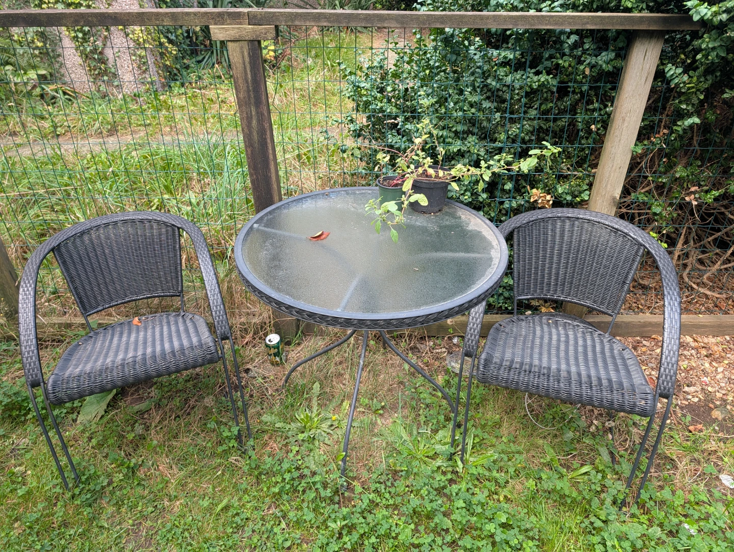 3-Piece Wicker Patio Bistro Set