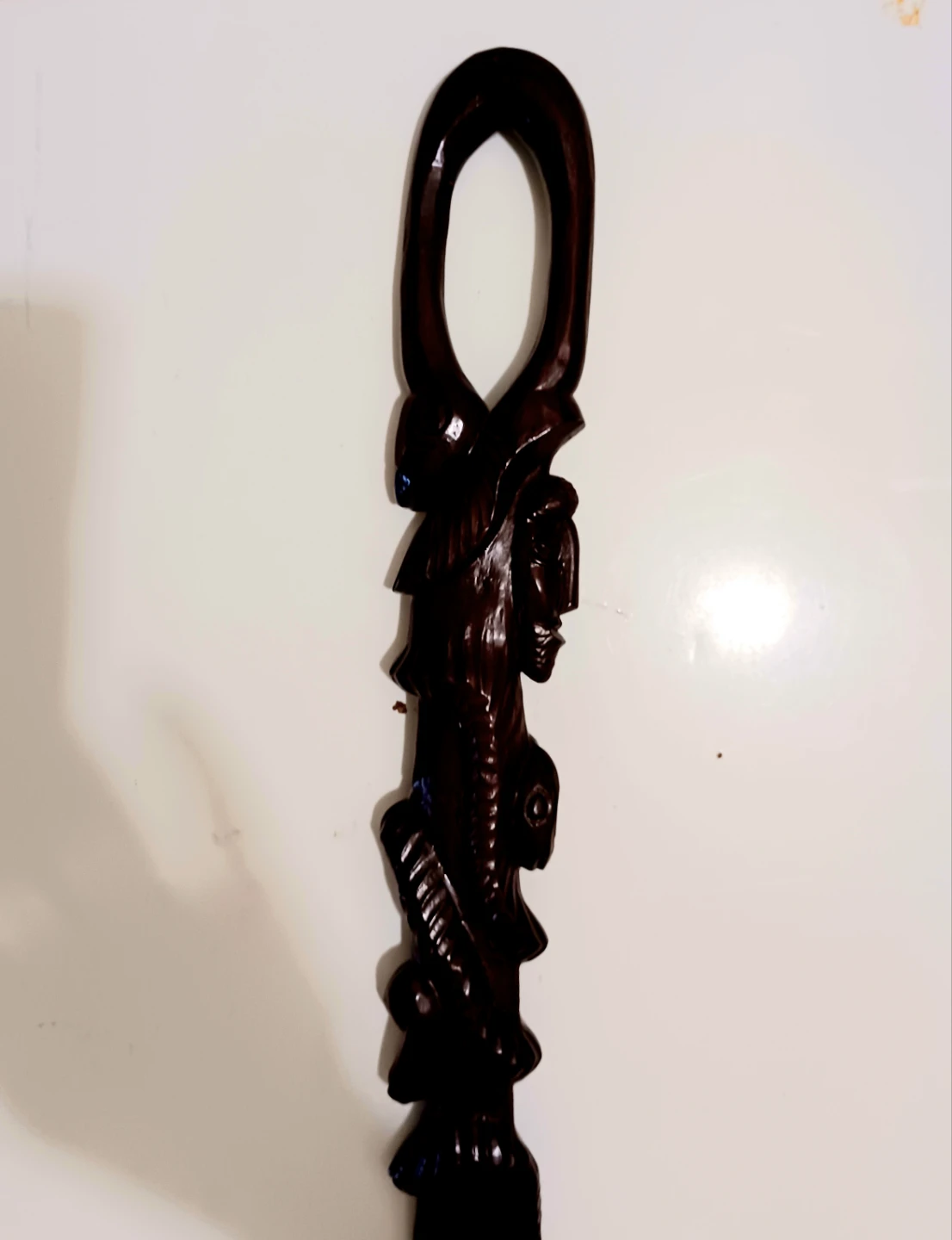 Unique Hand Carved Lacquered Wood Stick - photo 5