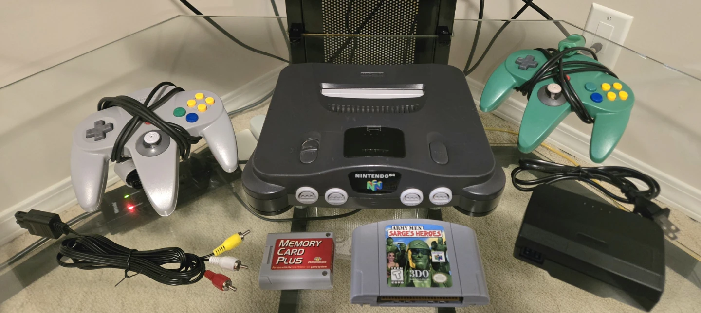 Nintendo 64 + 2 Controllers + Sarge’s Heroes