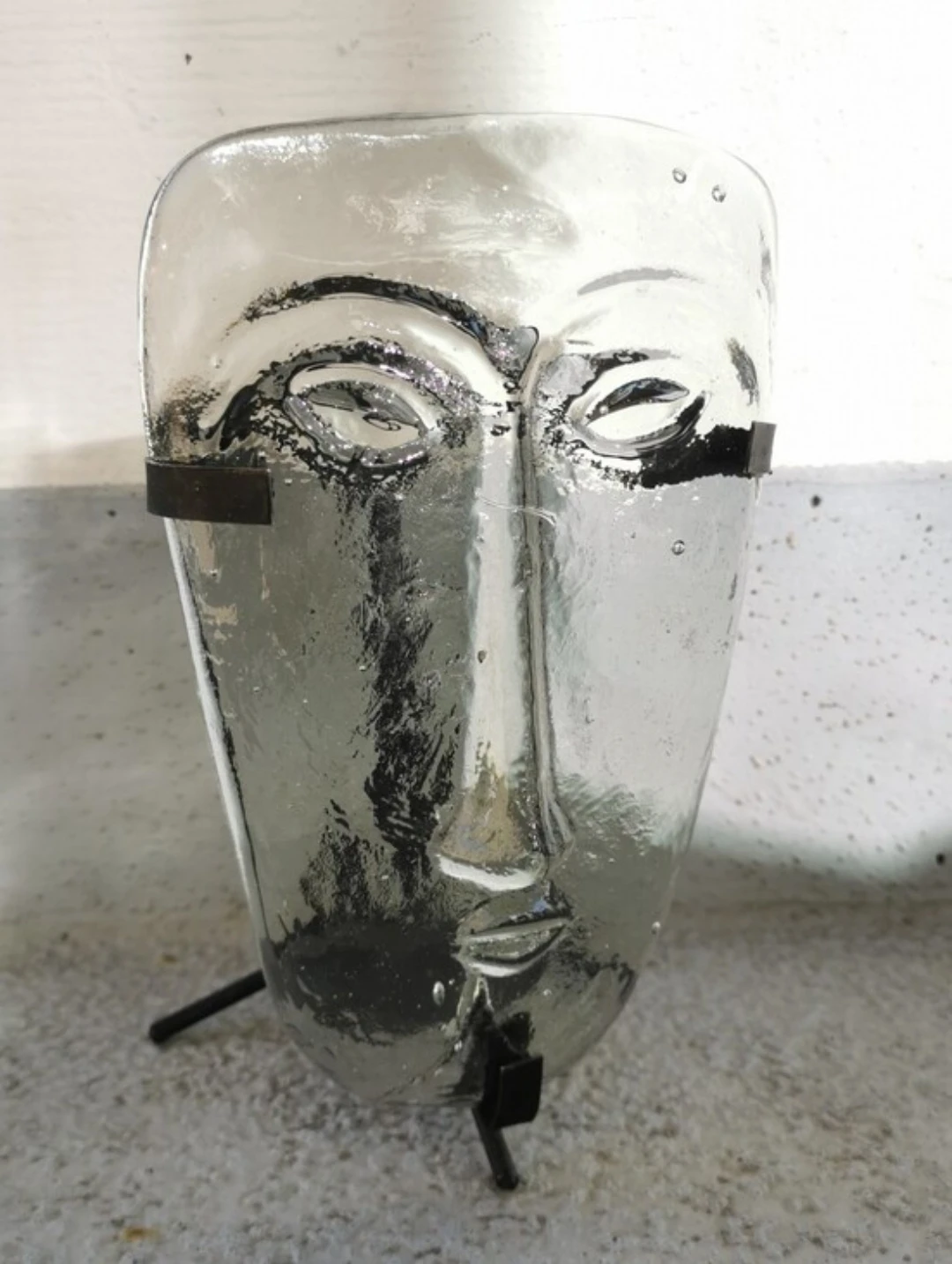 Vintage Jaramillo Bros Sky Dreamer Glass Mask Candle Sconce - photo 2