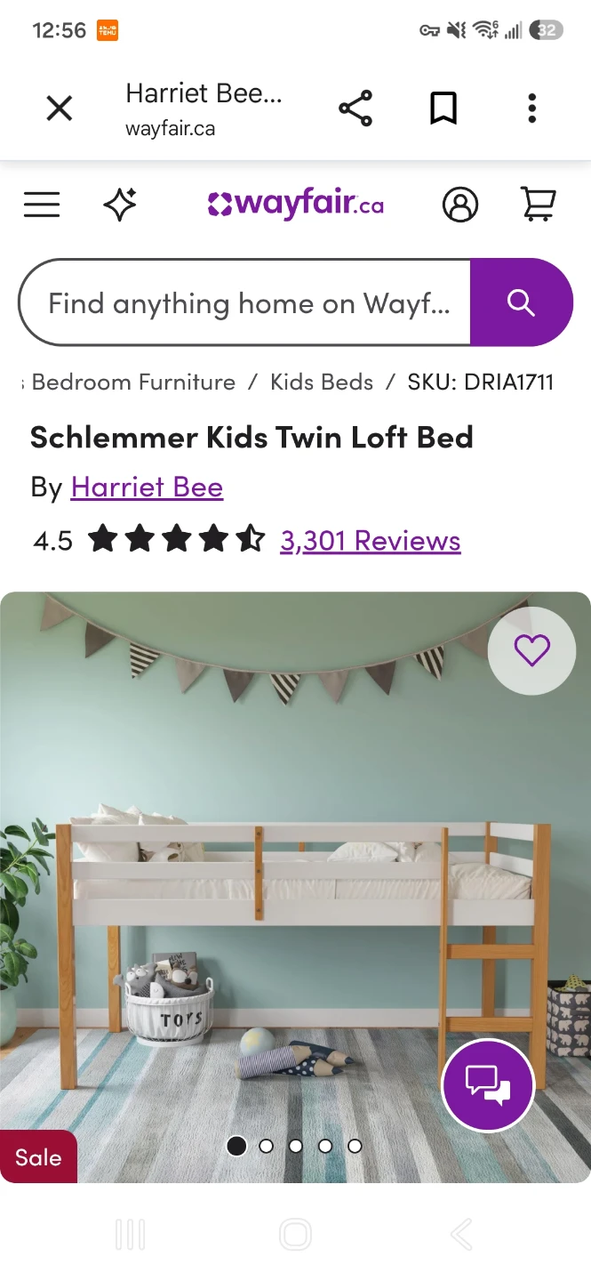 Kids Twin Loft Bed + IKEA Foam Mattress Set (Great Condition)
