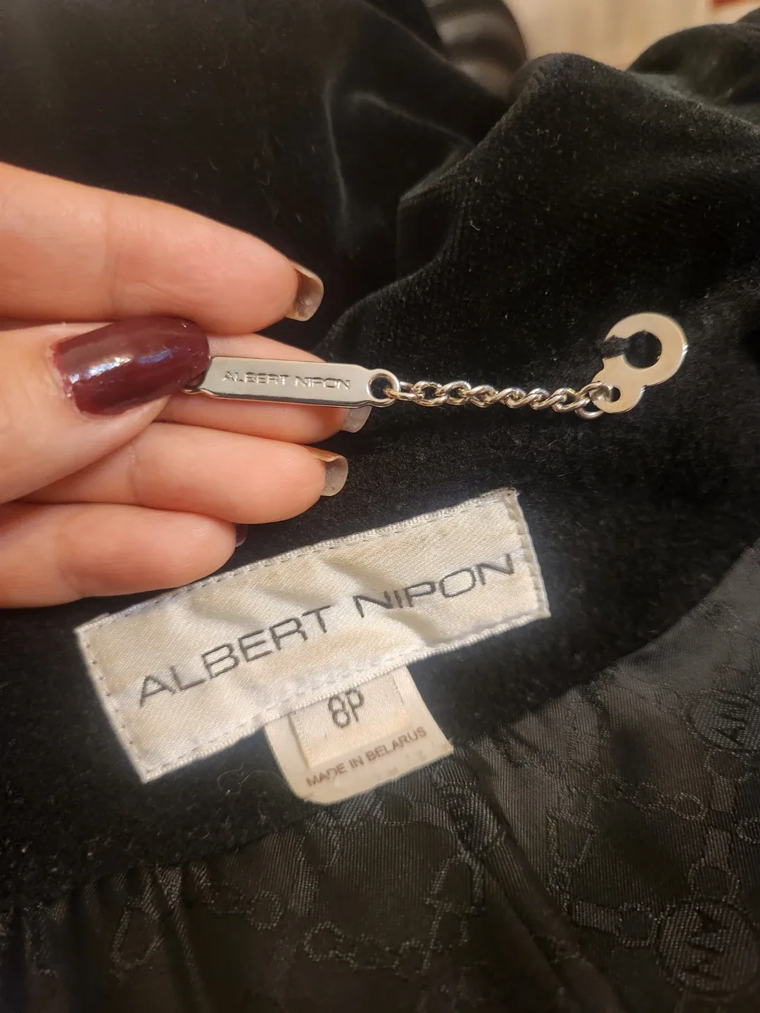 Albert Nipon Black Wool Full Length Hooded Overcoat Pea Coat - photo 2