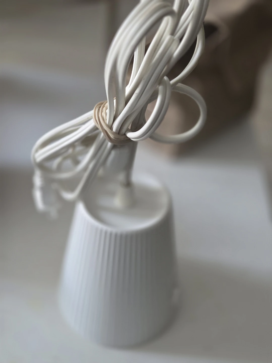 White IKEA Ribbed Pendant Light - photo 4