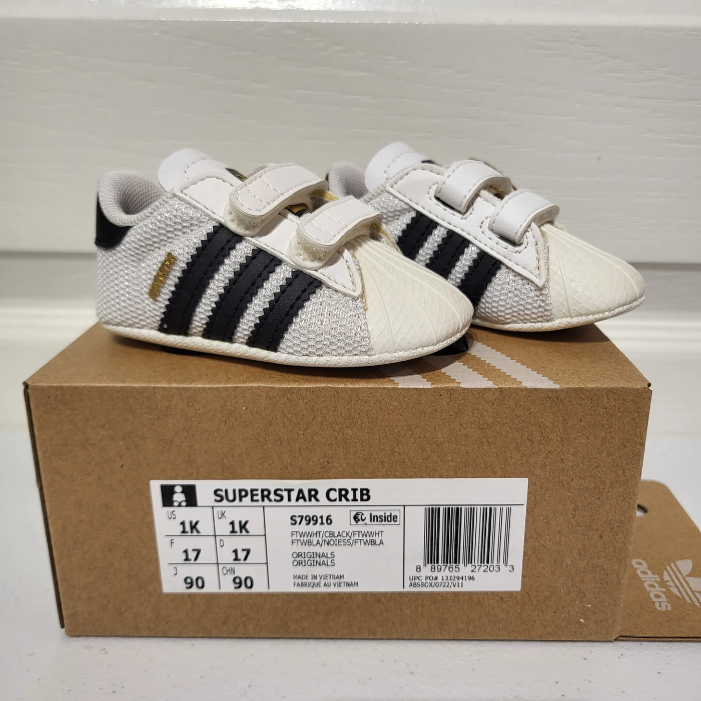 Adidas Superstar Crib Shoes Size 1K
