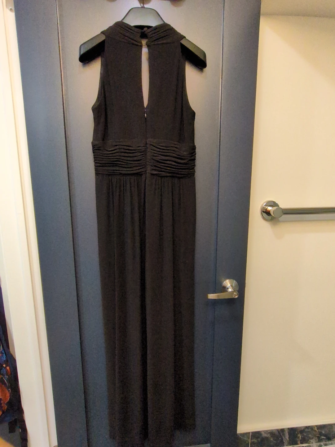 Laura Petite Black Jumpsuit with Beaded Waist Detail - photo 3