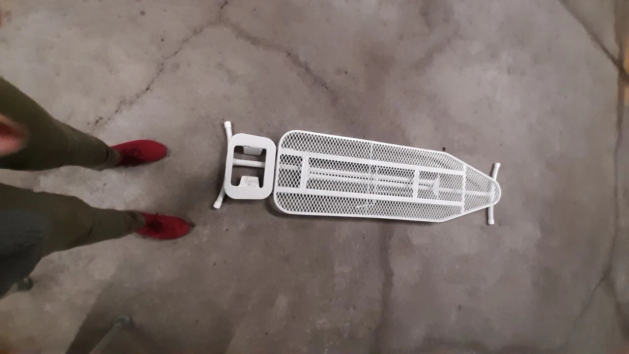 White Metal Ironing Board With New Cover - photo 2