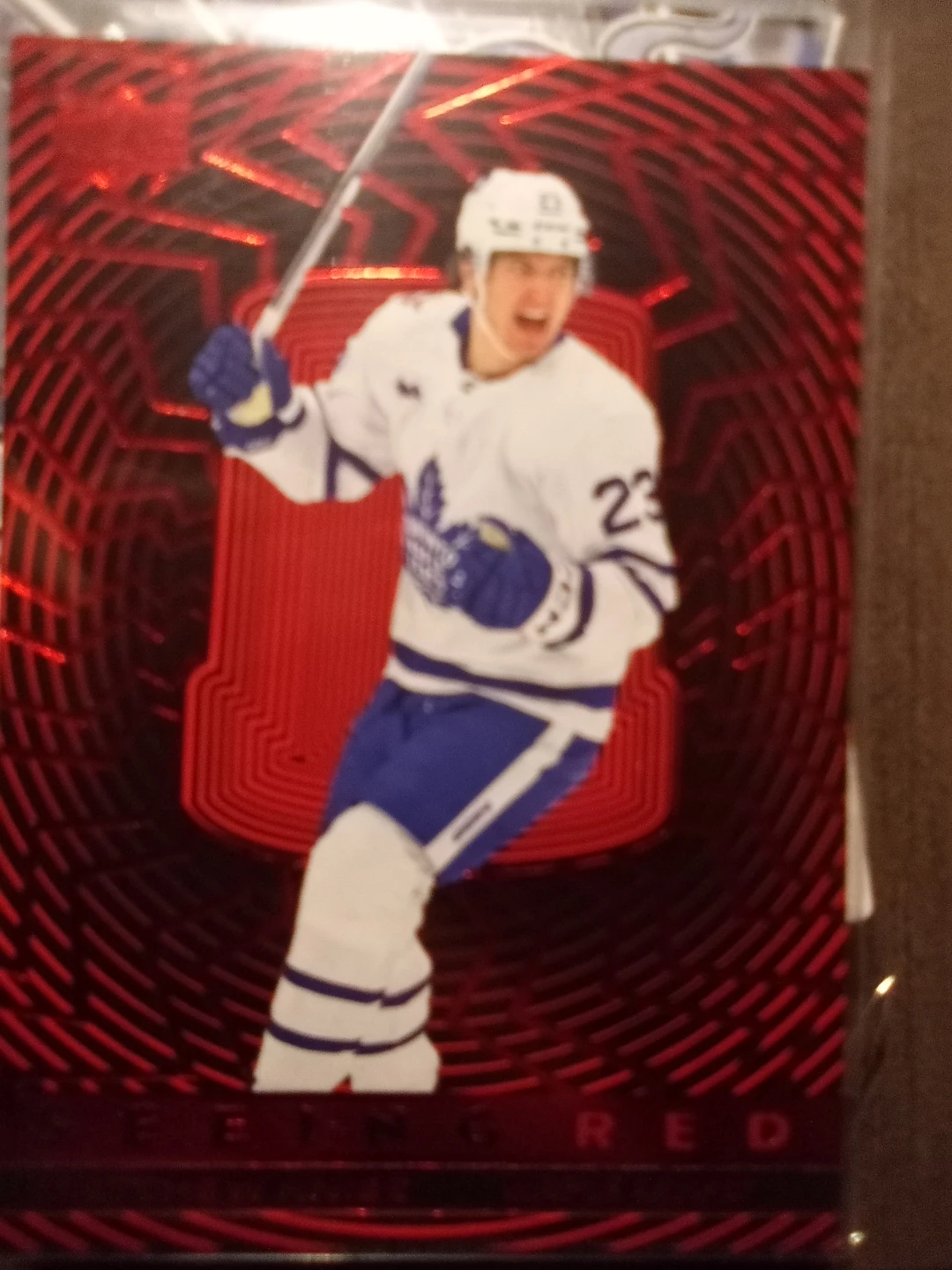 2023-24 Upper Deck Matthew Knies Seeing Red Hockey Card