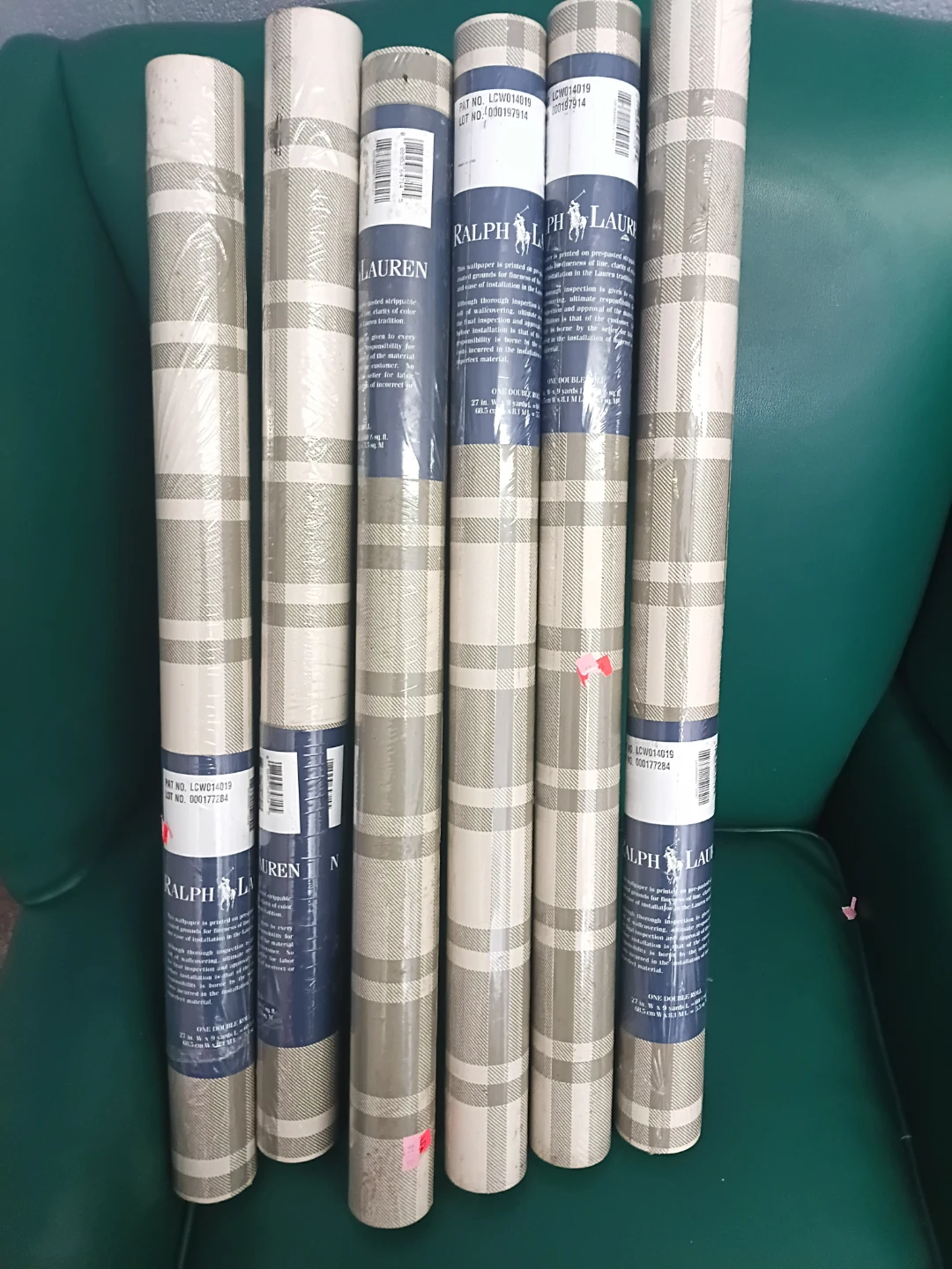 6 Rolls Ralph Lauren Plaid Wallpaper - photo 5