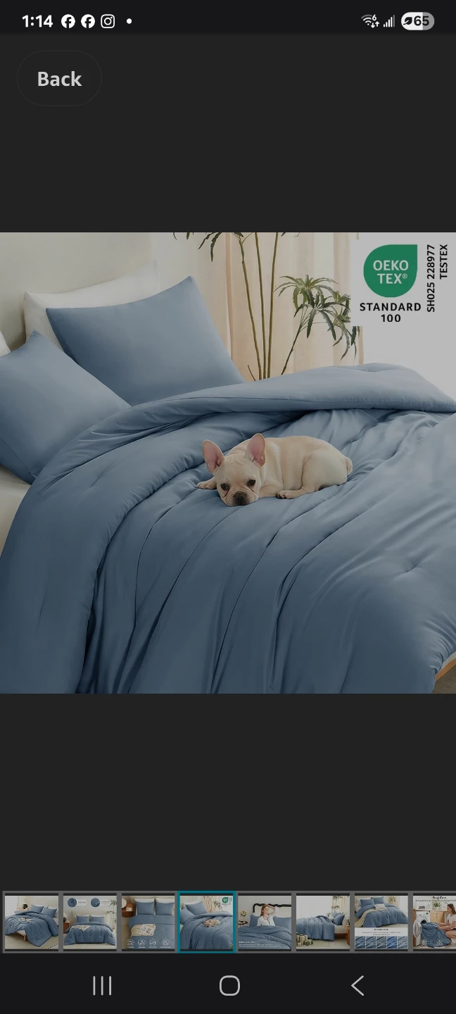 Queen Comforter Set with 2 pillow cases brand new light blue - photo 4