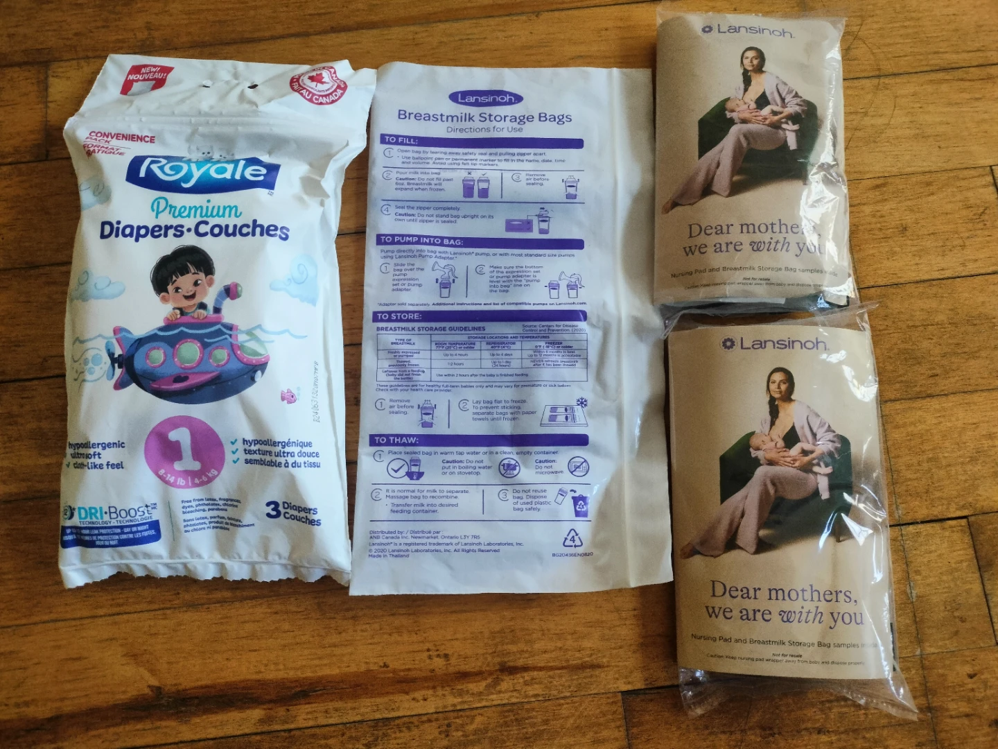 Royale Premium Diapers  & Lansinoh Breast Milk Storage Bags