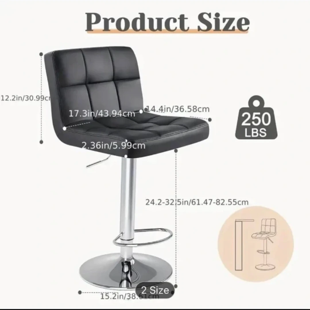 Like new Set of 3 adjustable baar stools - photo 2