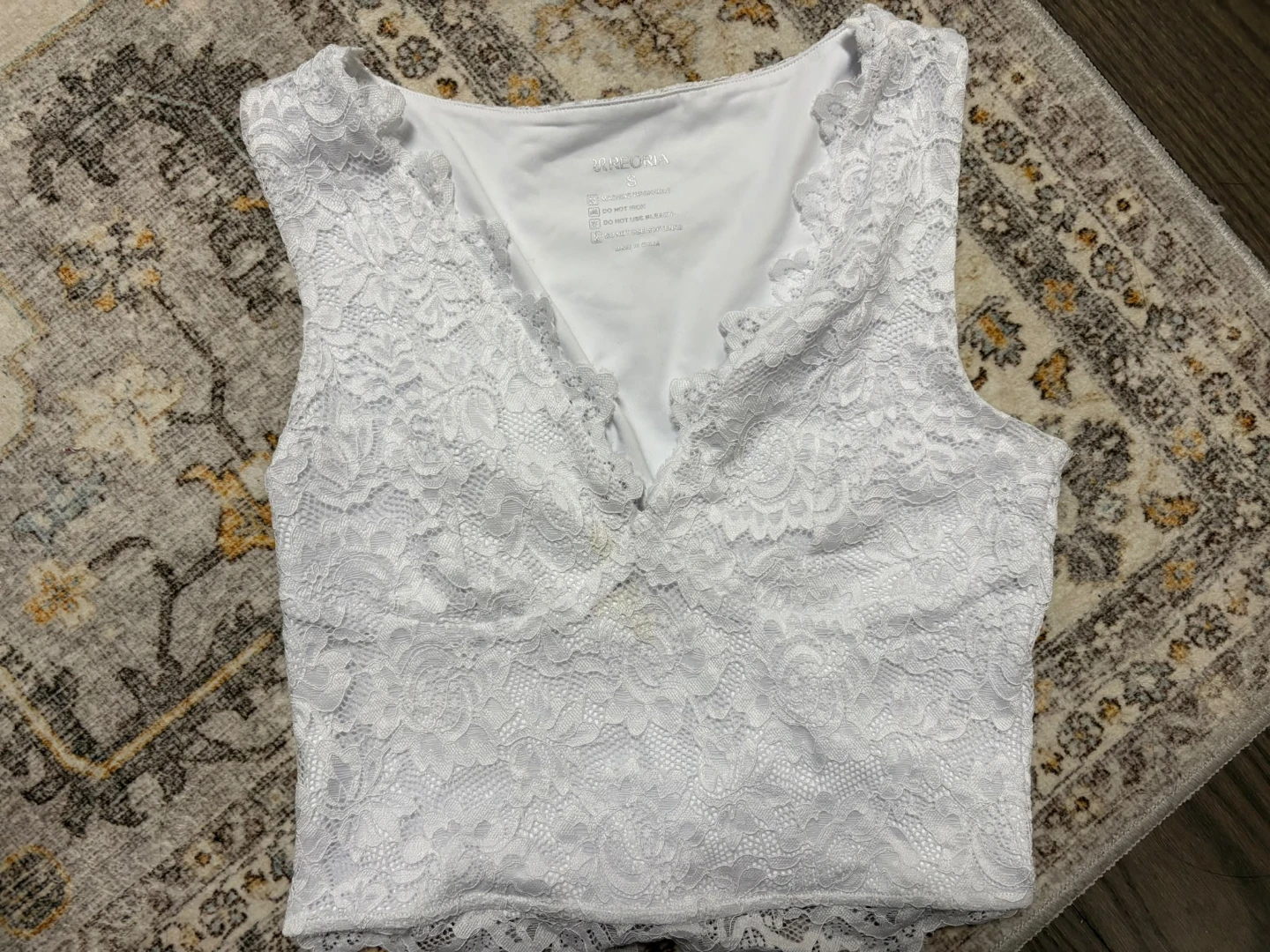 White Lace Sleeveless Top