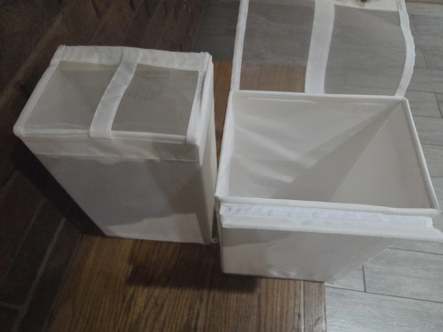 Two white fabric storage bins - photo 4