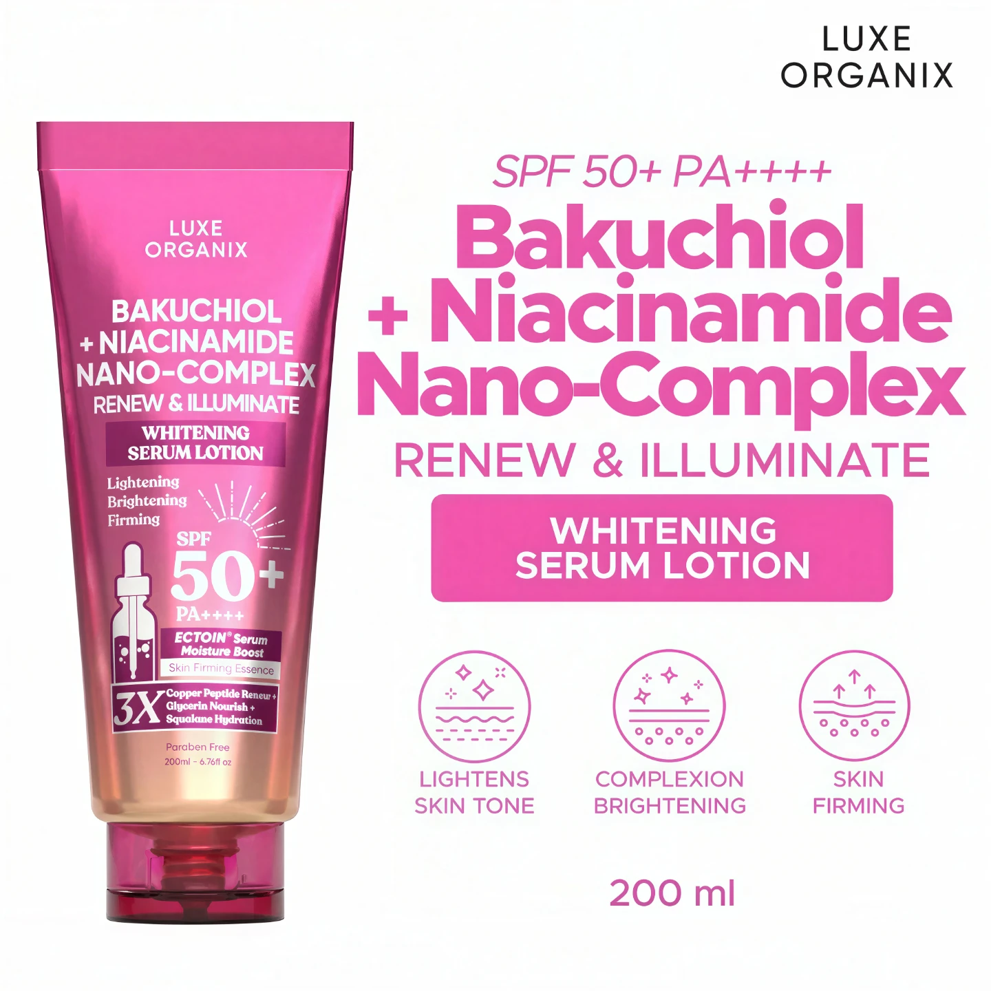 Bakuchiol + Niacinamide Nano-Complex Serum Lotion SPF 50 200ml - photo 5