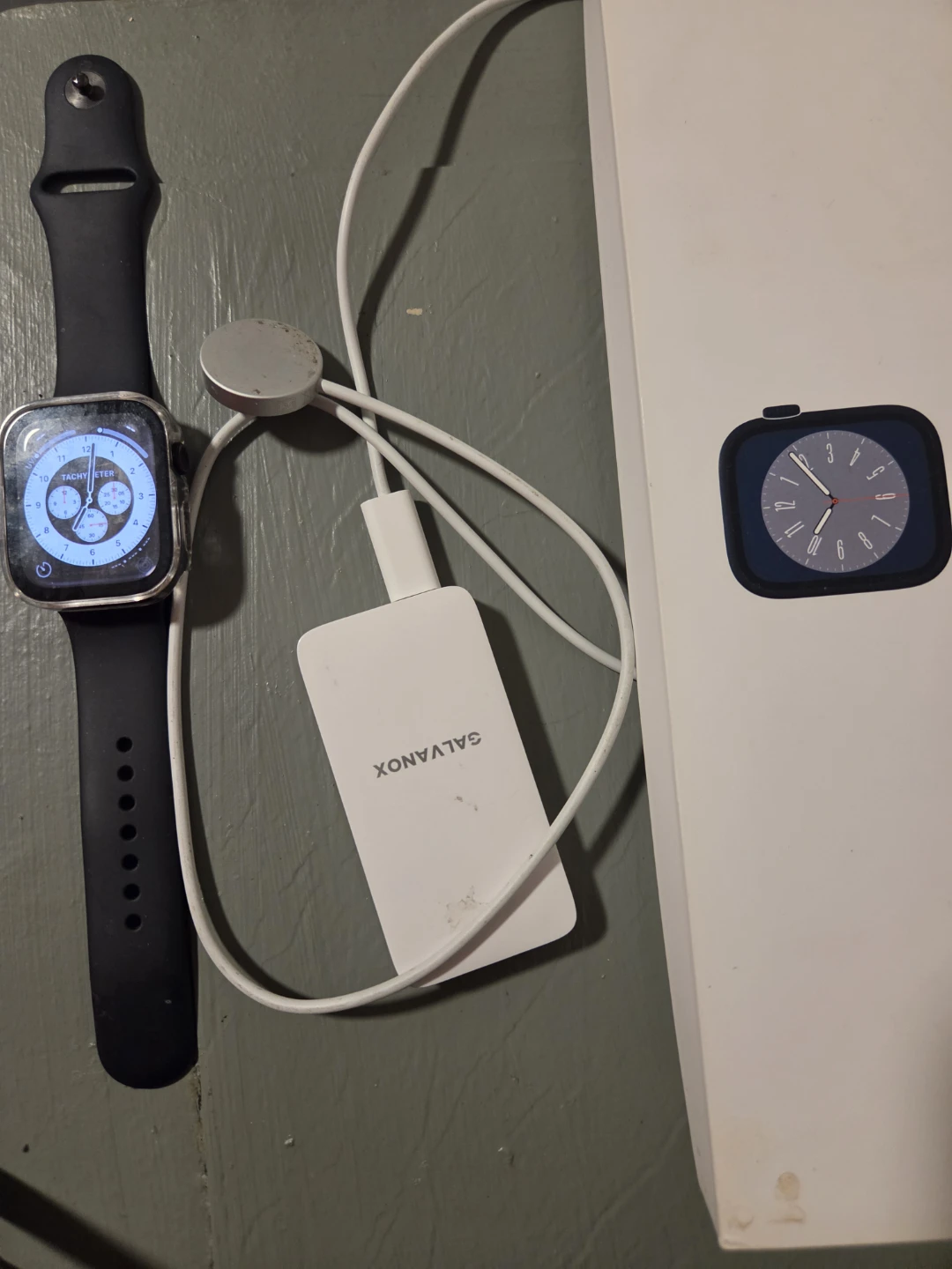 Apple Watch with black sport band