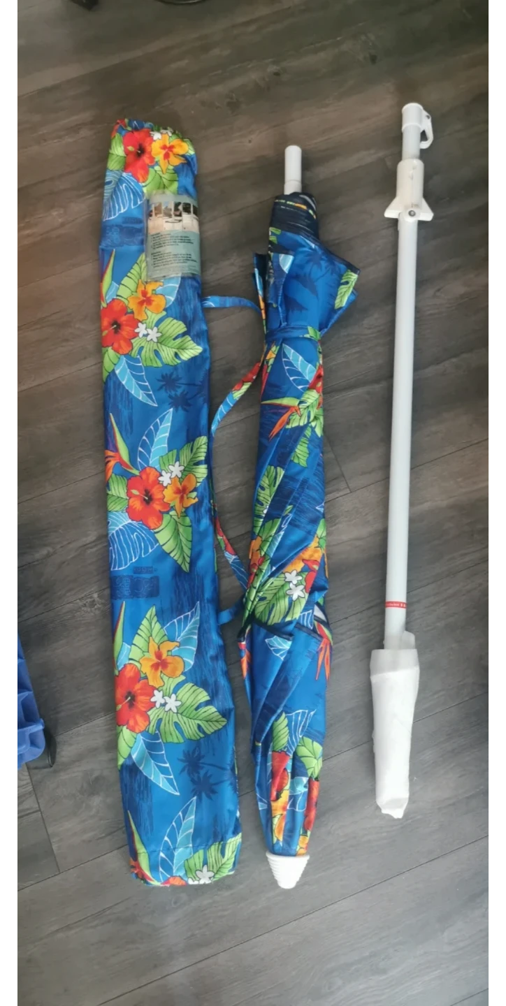 Floral Beach Umbrella with Carry Bag