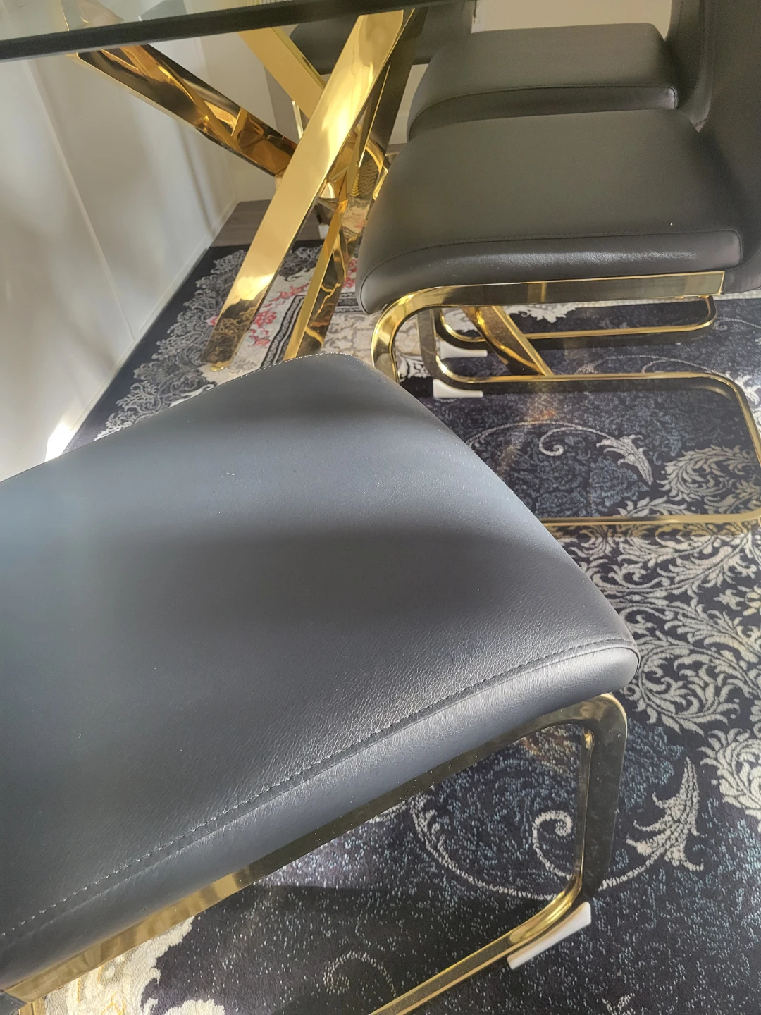 Glass Dining Table with Gold Legs - photo 3