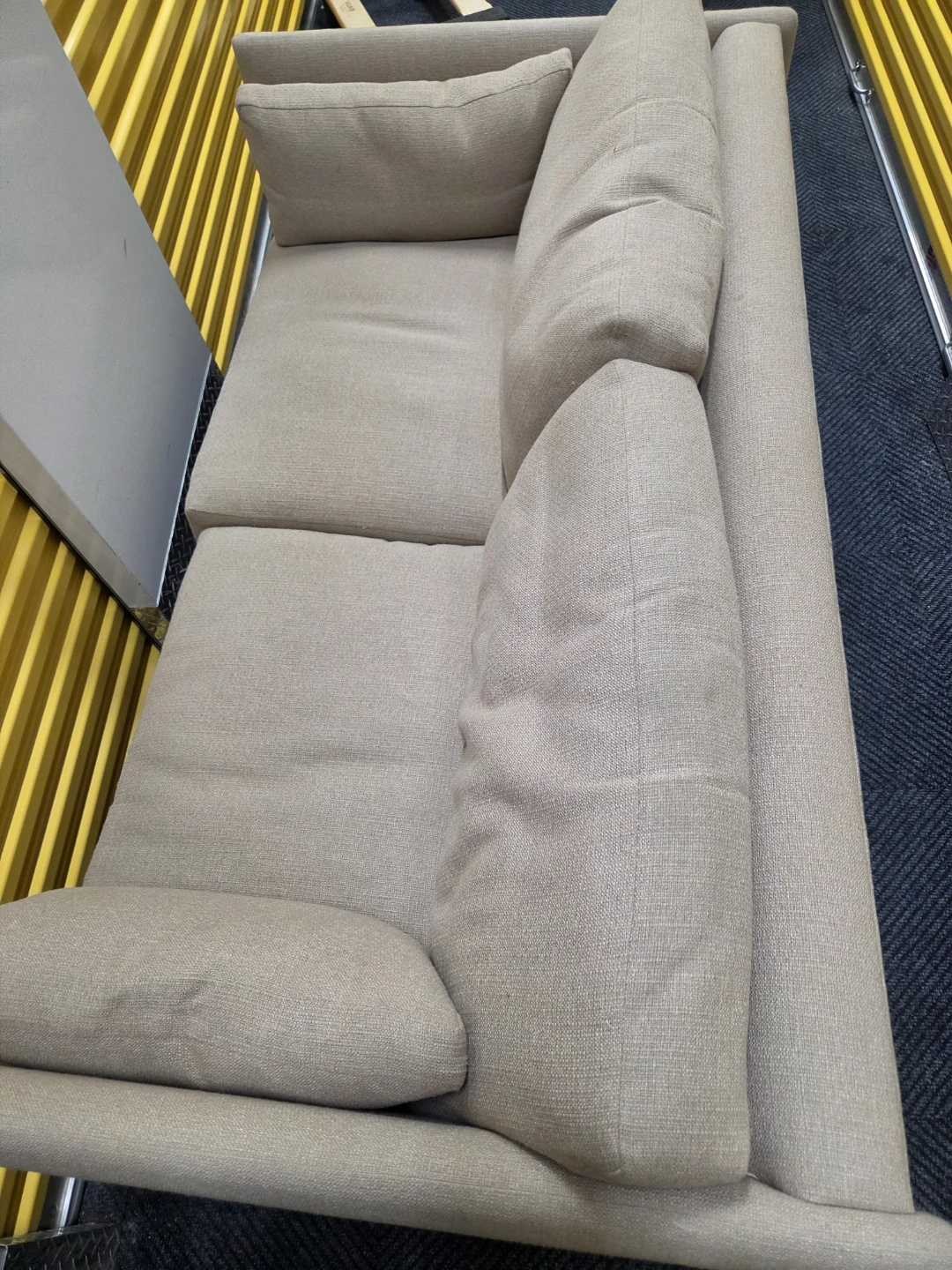Modern Beige Fabric Sofa - photo 2