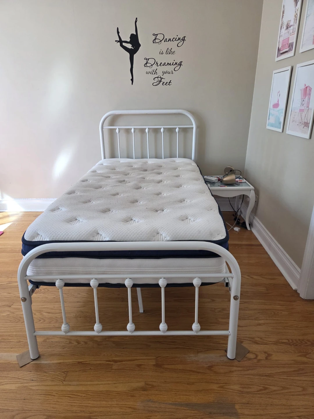 White Metal Twin Bed Frame - photo 3