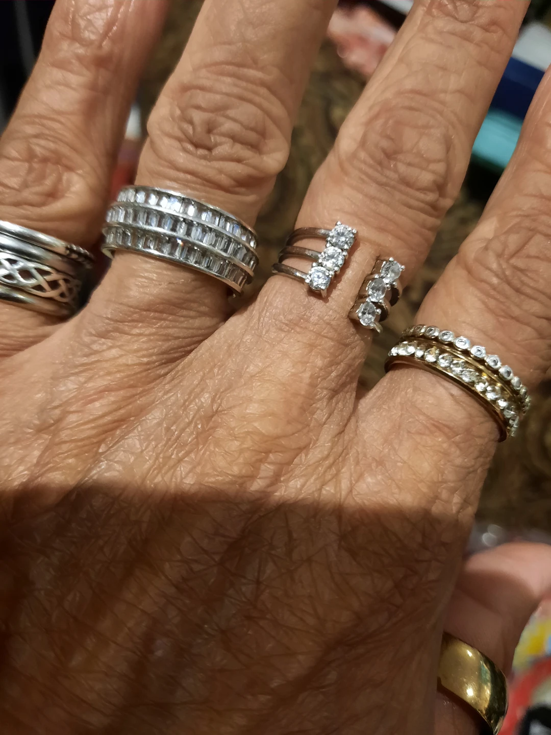 Sterling Silver Baguette CZ Full Eternity Band Ring 6
