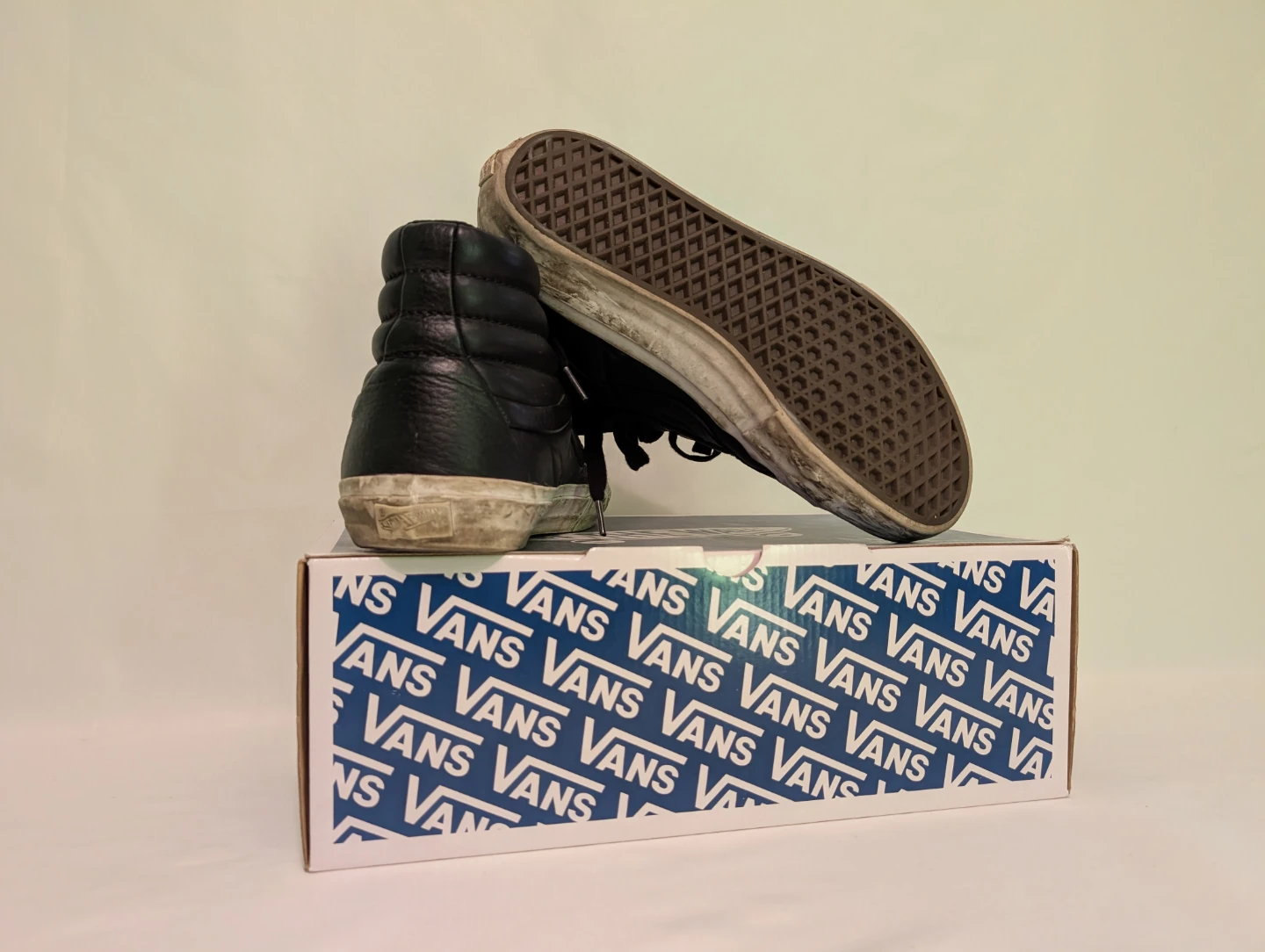 Black Leather Vans Sk8-Hi High Top Sneakers - photo 4