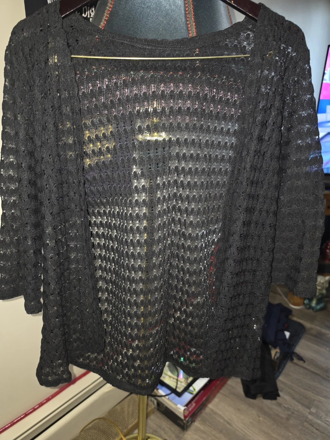 Black Lace Open Cardigan