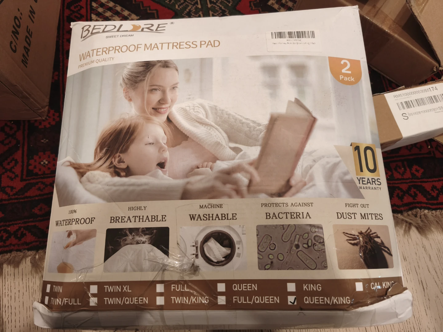 Bedlore Waterproof Mattress Pad 2-Pack Queen/King