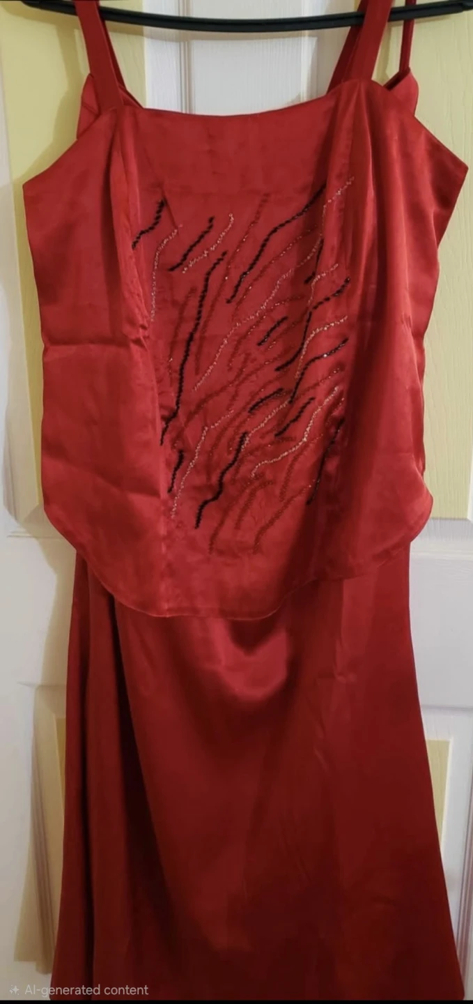 New Red Beaded Two-Piece Formal 14p Dress - photo 2