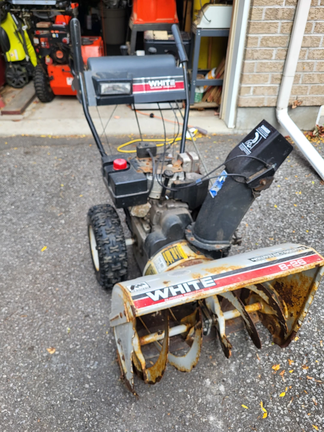 White Gas Snowblower with Electric Start