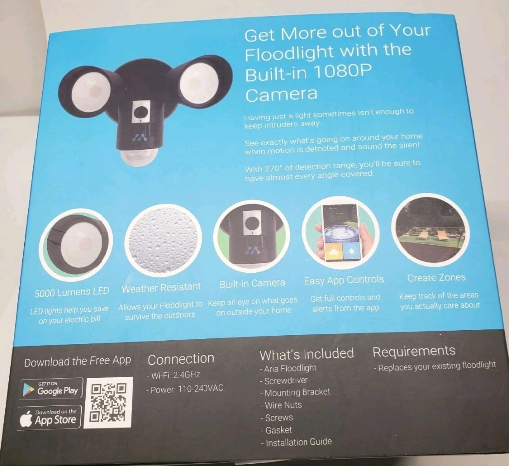 Black Momentum Aria LED Floodlight with Wi-Fi Camera - photo 3